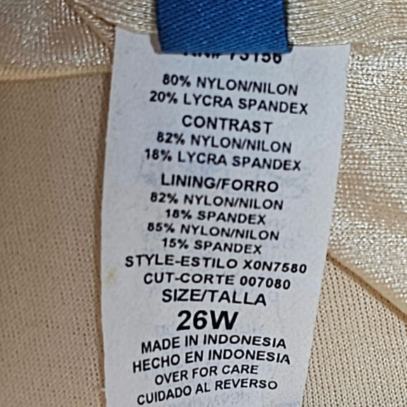 Maxine Instant Minimizer Faux Skirtini Black/Blue/Metallic Silver Plus Size 26W - Picture 8 of 10